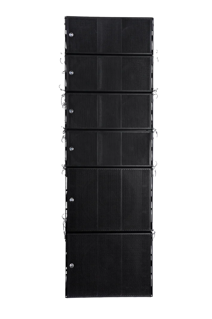 Sound Barrier Core 10218SA active flyable subwoofer stacked with core102 front