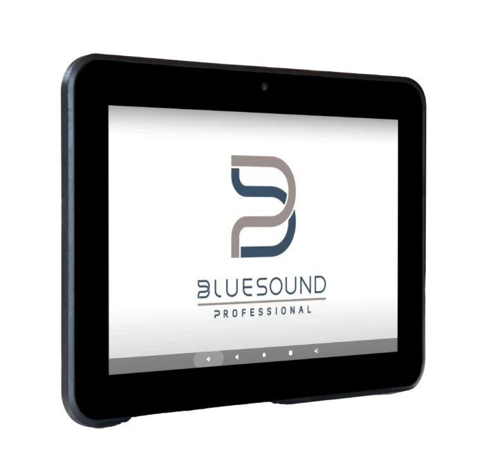 The Bluesound Professional CP300 is a sleek, low-profile wall-mounted control panel designed for seamless integration into commercial audio environments.